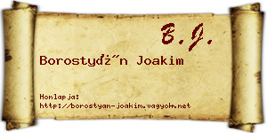 Borostyán Joakim névjegykártya